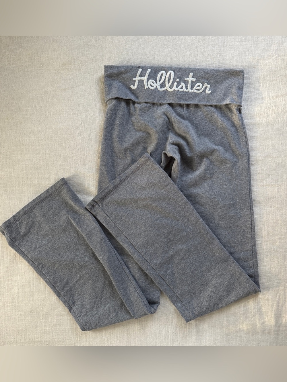 Vintage Y2K Hollister Gray Foldover Flare Bootcut Leggings XS